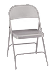 Portable folding chair with white metal frame