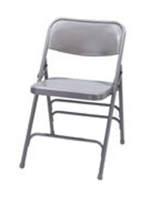 Triple Brace Folding Chair Model 300 in gray