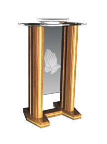 Solid oak baptismal font with customizable acrylic front