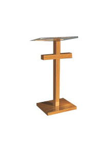 Cross shaped wooden lectern