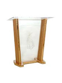 Red oak Evangel Pulpit with acrylic front and top