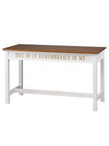 Model 815 open style communion table with this do in remembrance of Me wording