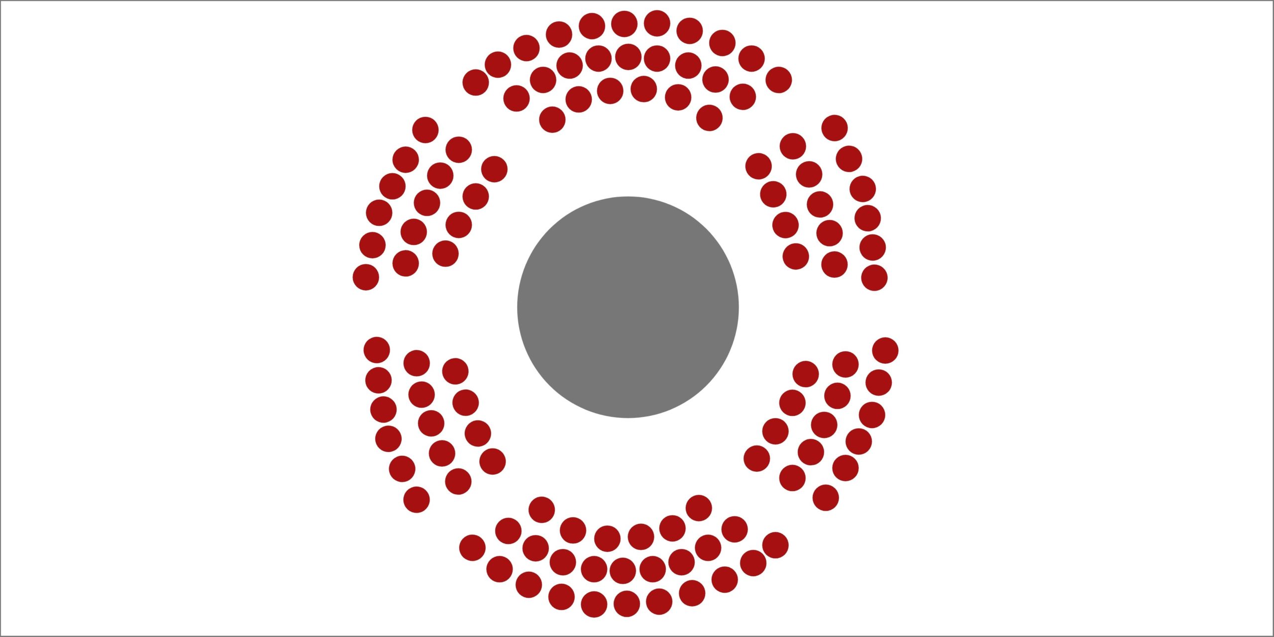 A complete circle church chair layout