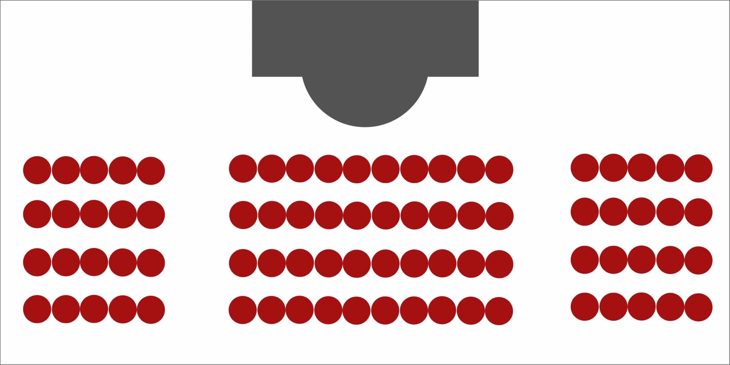 Straight row church seating arrangement