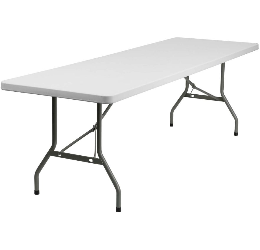 Rectangular plastic folding table