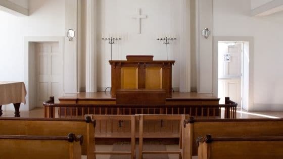 A fully furnished church sanctuary