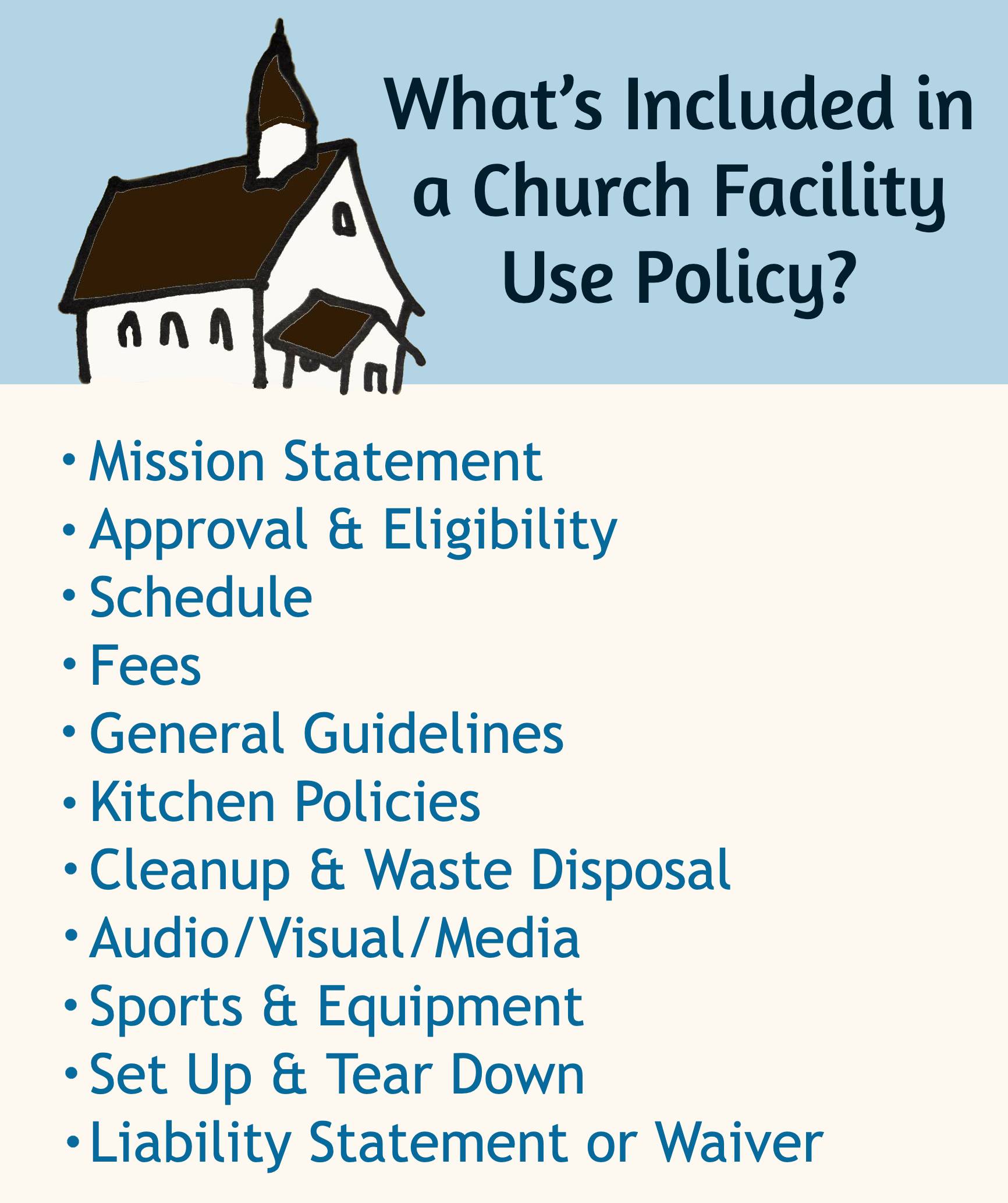 What's included in a church facility use policy