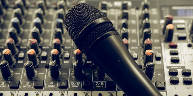 A church sound system and mixer