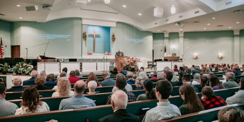A church that is close to full